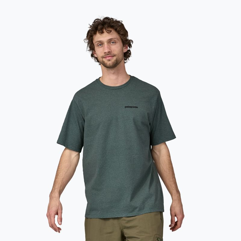 Camicia da trekking Patagonia P-6 Logo Responsabili-Tee da uomo, colore verde scuro