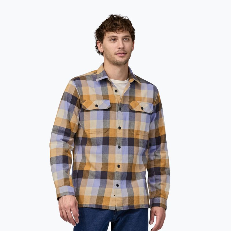 Camicia da uomo Patagonia in cotone organico MW Fjord Flannel guide/mango secco