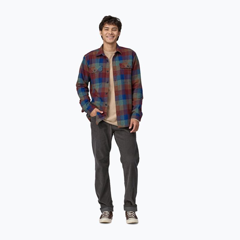 Camicia da uomo Patagonia in cotone organico MW Fjord Flannel guide/blu superiore 3