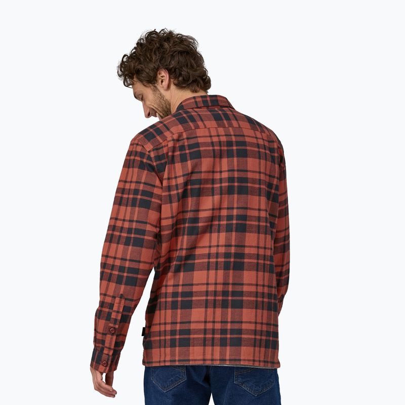 Camicia da uomo Patagonia in cotone organico MW Fjord Flannel ice caps/burl red 2