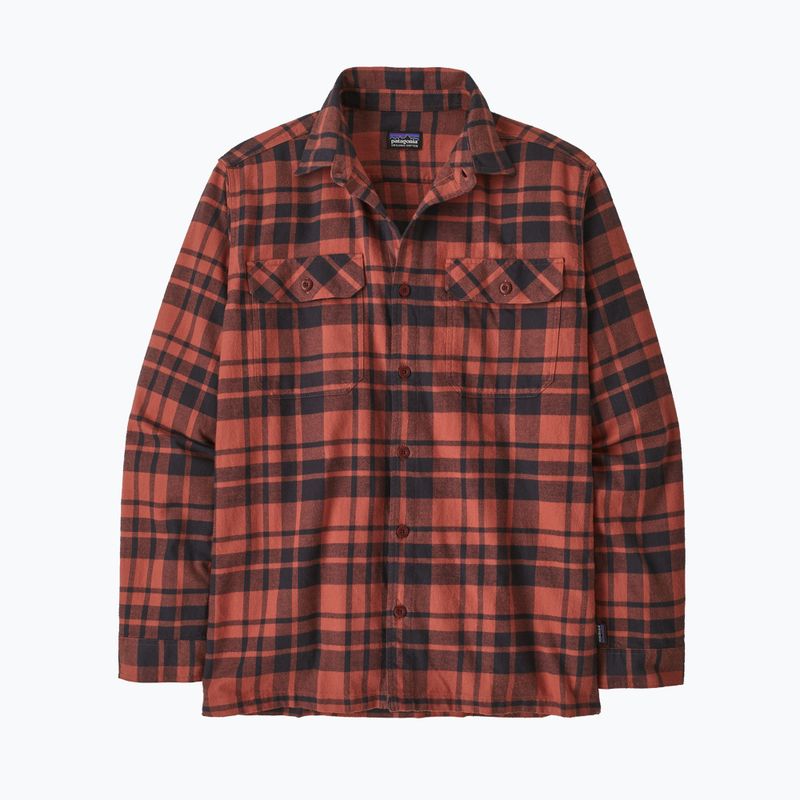 Camicia da uomo Patagonia in cotone organico MW Fjord Flannel ice caps/burl red 4