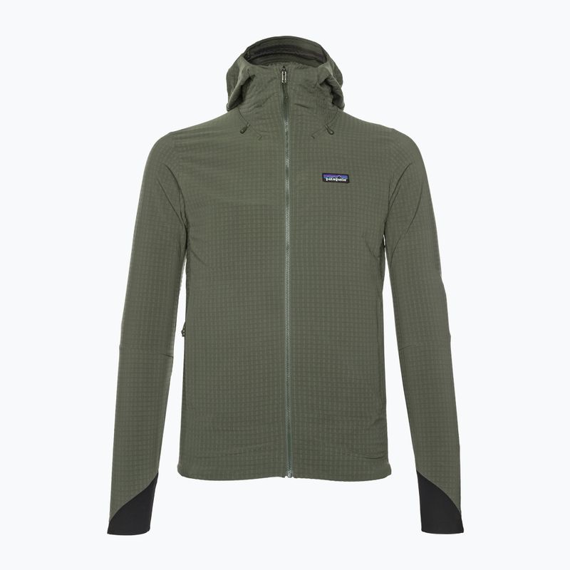 Giacca softshell da uomo Patagonia R1 TechFace Hoody basin verde