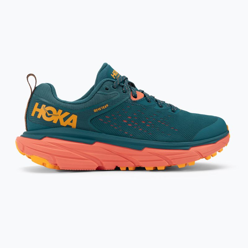 Scarpe da corsa da donna HOKA Challenger ATR 6 GTX blu/corallo camelia 2