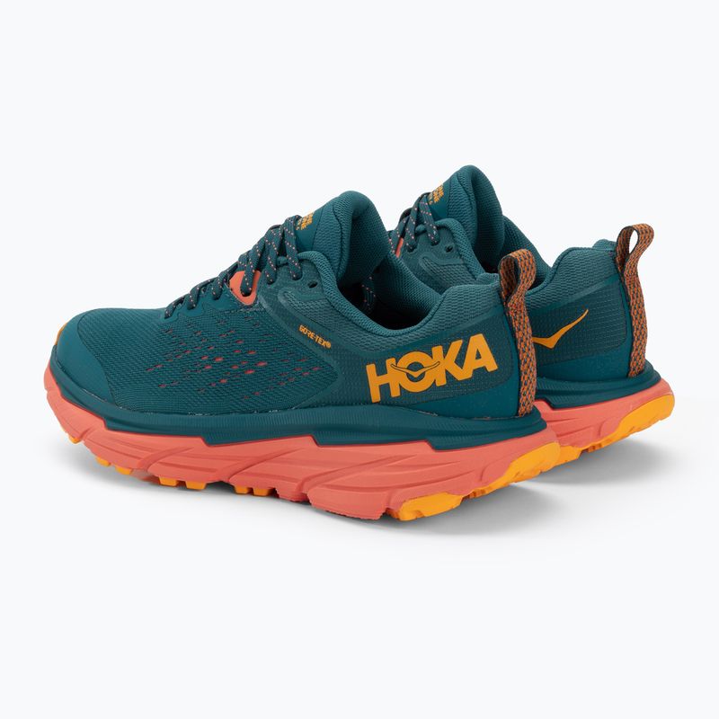 Scarpe da corsa da donna HOKA Challenger ATR 6 GTX blu/corallo camelia 3