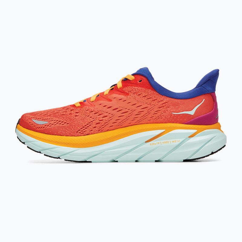 Scarpe da corsa da donna HOKA Clifton 8 fiesta/bluing 12