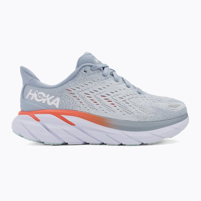 Scarpe da corsa da donna HOKA Clifton 8 Wide blu nebbia/plein air 2