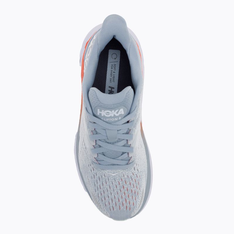 Scarpe da corsa da donna HOKA Clifton 8 Wide blu nebbia/plein air 6
