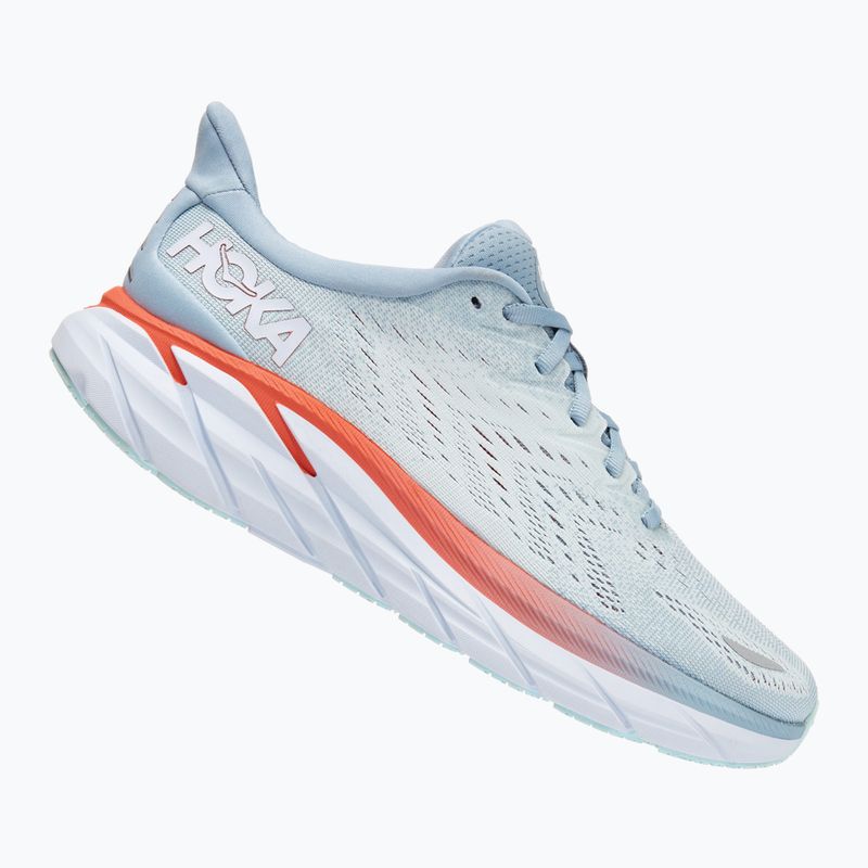 Scarpe da corsa da donna HOKA Clifton 8 Wide blu nebbia/plein air 7