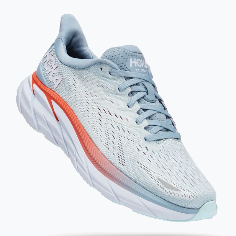 Scarpe da corsa da donna HOKA Clifton 8 Wide blu nebbia/plein air 8