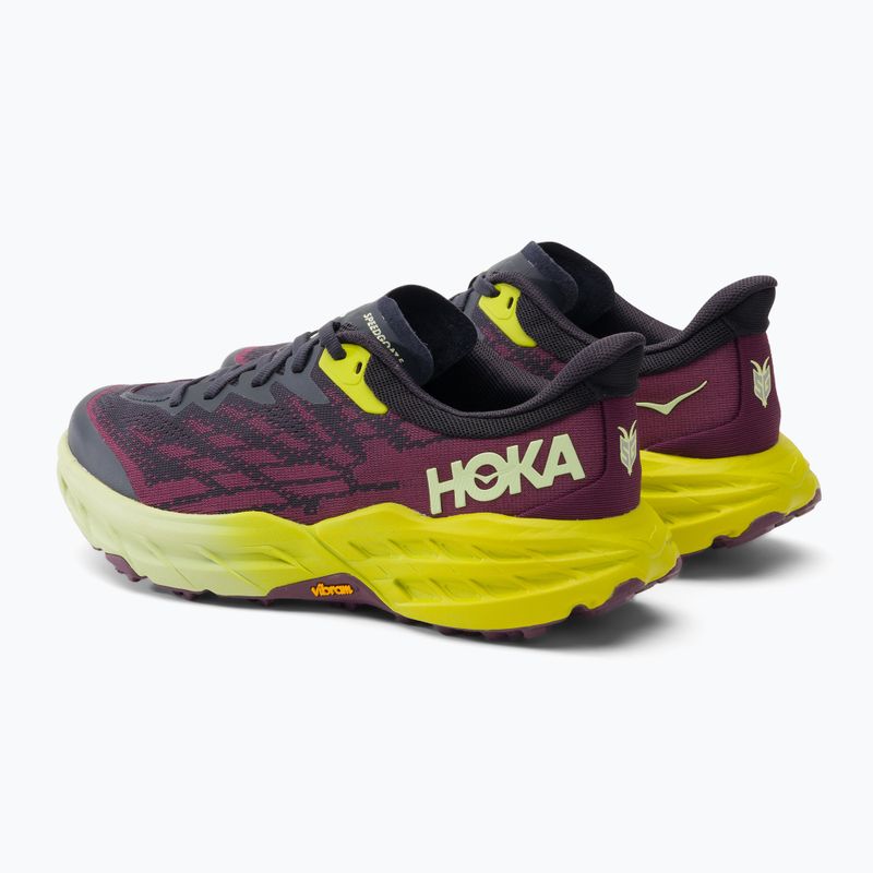 Scarpe da corsa da donna HOKA Speedgoat 5 blu grafite/sera primula 4