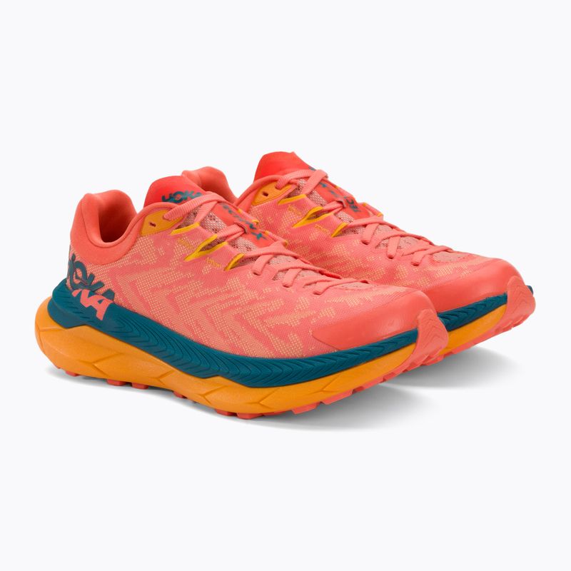 Scarpe da corsa da donna HOKA Tecton X camelia/blu coral 4