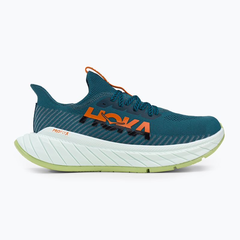 Scarpe da corsa da uomo HOKA Carbon X 3 blu corallo/nero 2