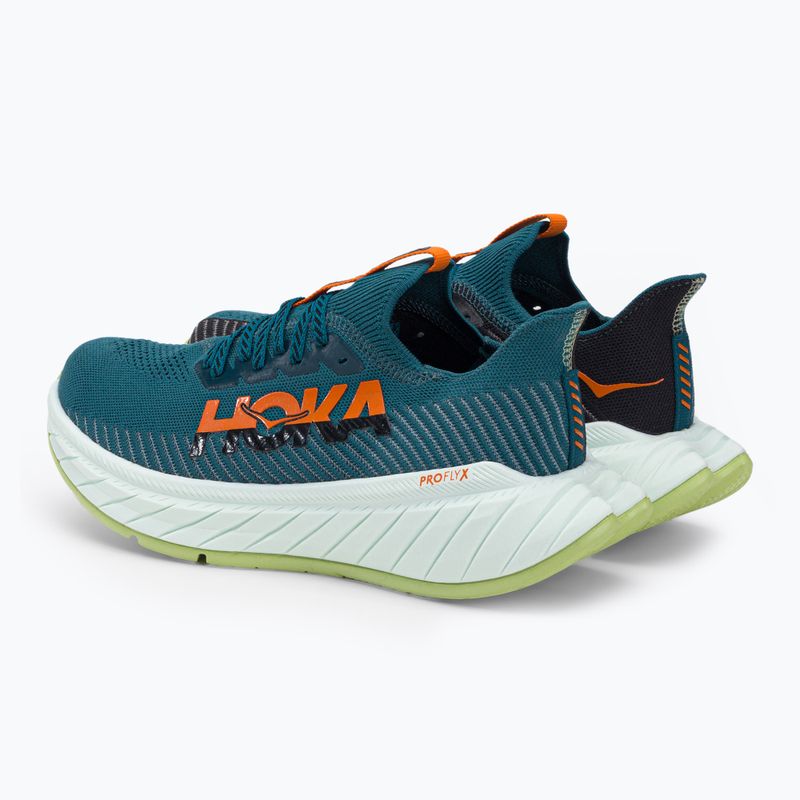 Scarpe da corsa da uomo HOKA Carbon X 3 blu corallo/nero 4