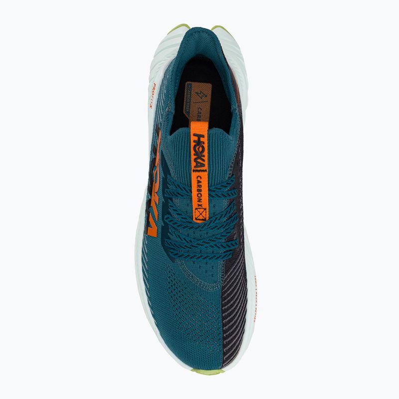 Scarpe da corsa da uomo HOKA Carbon X 3 blu corallo/nero 5