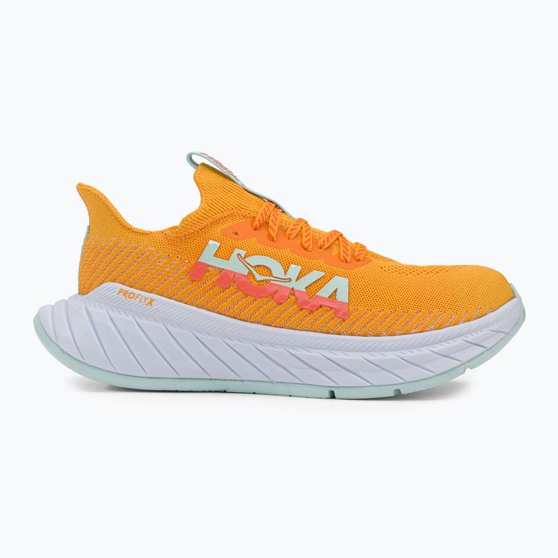 Scarpe da corsa da uomo HOKA Carbon X 3 giallo radiante/camelia 2