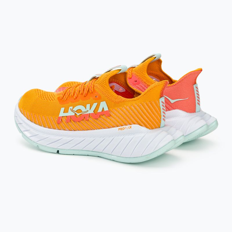 Scarpe da corsa da donna HOKA Carbon X 3 giallo radiante/camelia 4