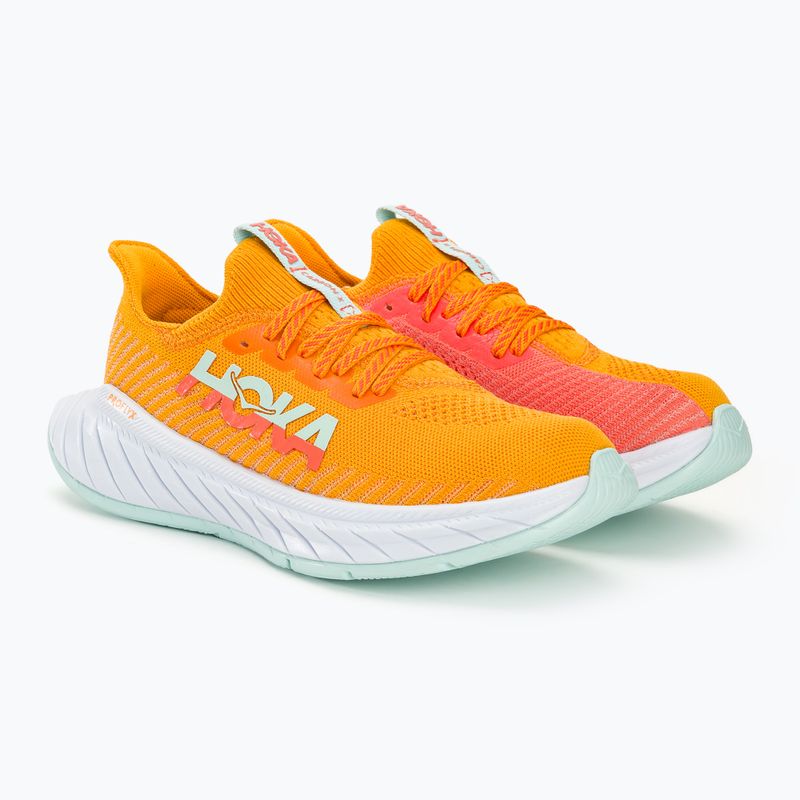 Scarpe da corsa da donna HOKA Carbon X 3 giallo radiante/camelia 5