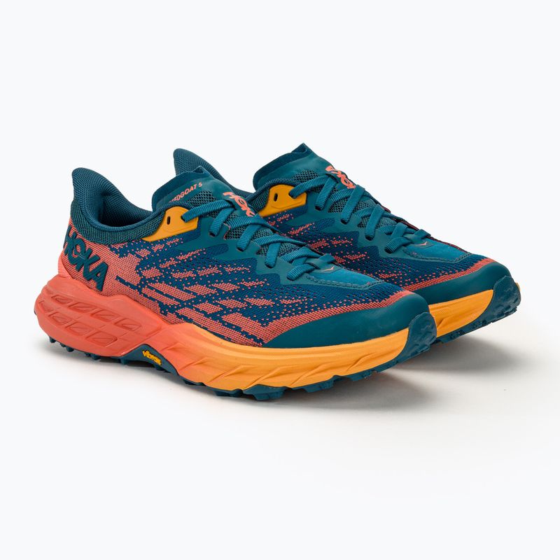 Scarpe da corsa da donna HOKA Speedgoat 5 Wide blu corallo/camelia 4