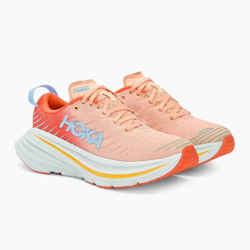 Scarpe da corsa da donna HOKA Bondi X caellia/peach parfait 5