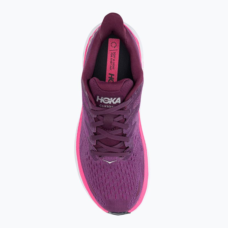 Scarpe da corsa da donna HOKA Clifton 8 vino d'uva/beautyberry 6