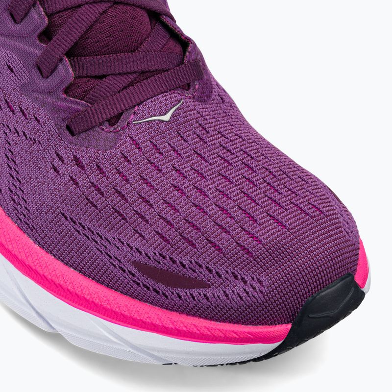 Scarpe da corsa da donna HOKA Clifton 8 vino d'uva/beautyberry 7