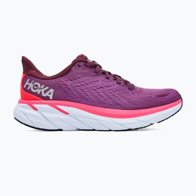 Scarpe da corsa da donna HOKA Clifton 8 vino d'uva/beautyberry 10