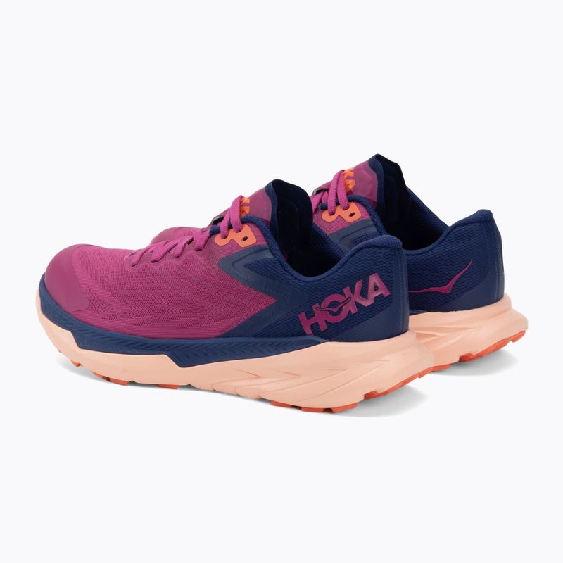 Scarpe da corsa da donna HOKA Zinal festival fucsia/blu scuro 3