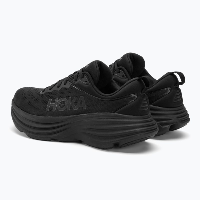 Scarpe da corsa da uomo HOKA Bondi 8 nero/nero 4