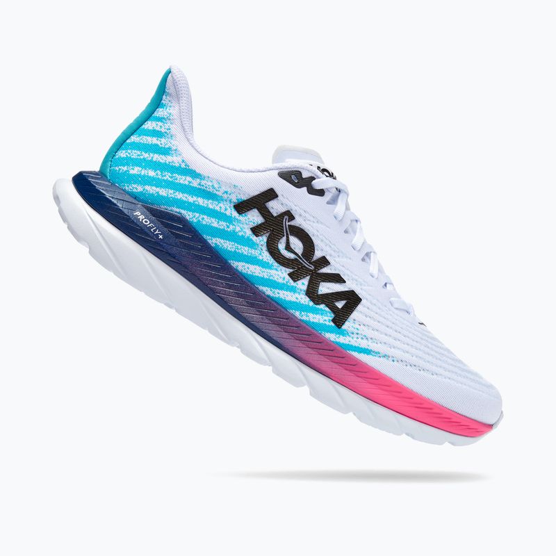 Scarpe da corsa da uomo HOKA Mach 5 bianco/azzurro 8