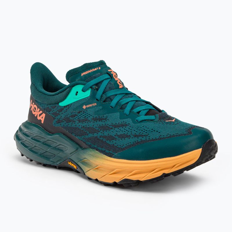 Scarpe da corsa da donna HOKA Speedgoat 5 GTX, colore verde scuro/nero