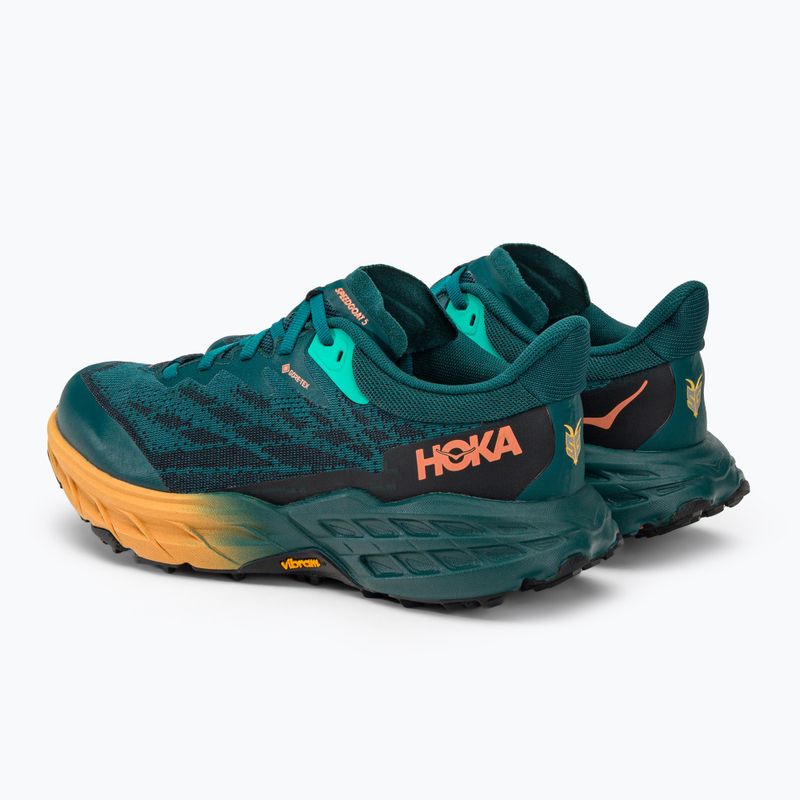 Scarpe da corsa da donna HOKA Speedgoat 5 GTX, colore verde scuro/nero 6
