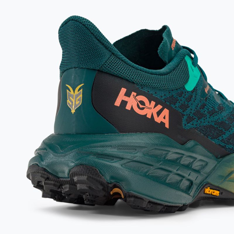 Scarpe da corsa da donna HOKA Speedgoat 5 GTX, colore verde scuro/nero 11
