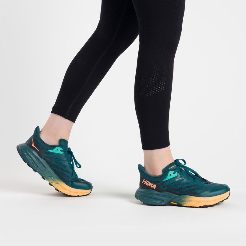 Scarpe da corsa da donna HOKA Speedgoat 5 GTX, colore verde scuro/nero 2