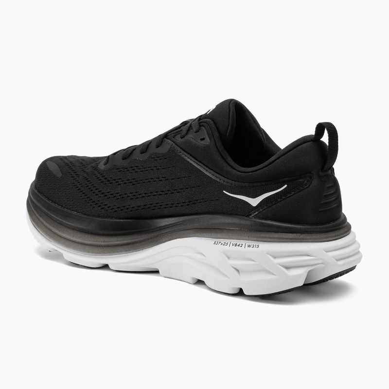 Scarpe da corsa da uomo HOKA Bondi 8 Wide nero/bianco 3