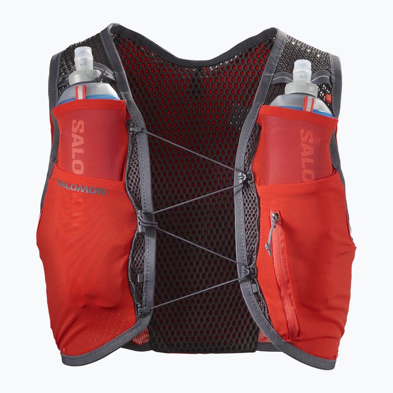 Salomon Active Skin 4 set gilet da corsa rosso fuoco/ebano