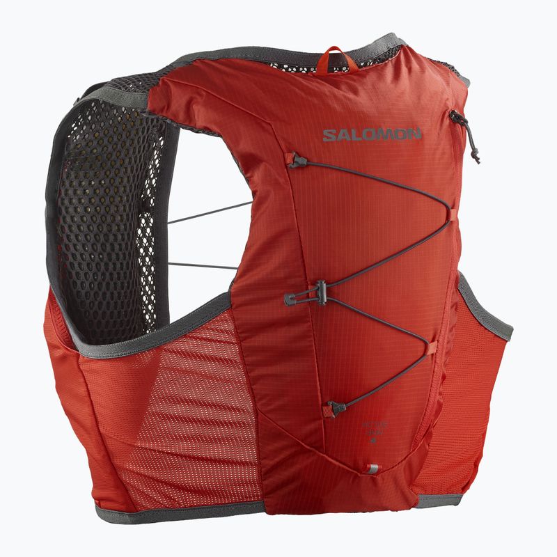 Salomon Active Skin 4 set gilet da corsa rosso fuoco/ebano 2