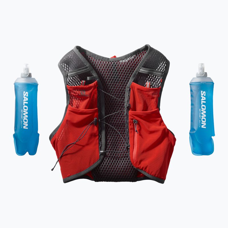 Salomon Active Skin 4 set gilet da corsa rosso fuoco/ebano 3