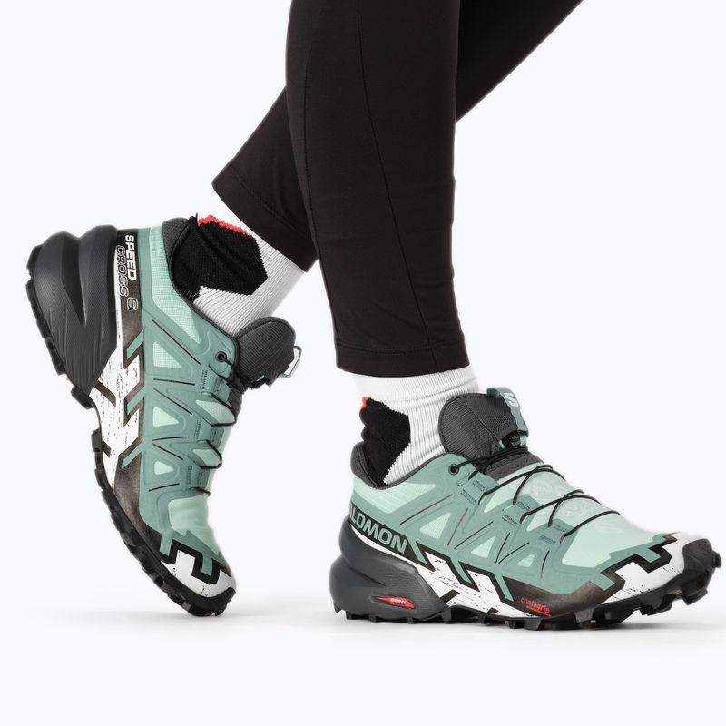 Salomon Speedcross 6 scarpe da corsa da donna yucca/ebano/bianco 3
