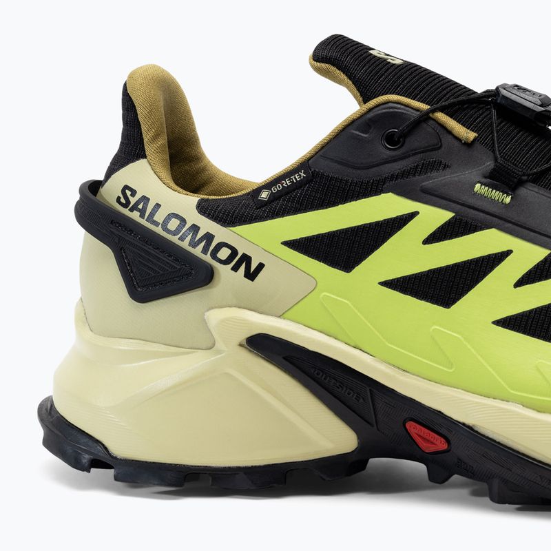 Scarpe da corsa da uomo Salomon Supercross 4 GTX nero/verde chiaro/acido lime 10