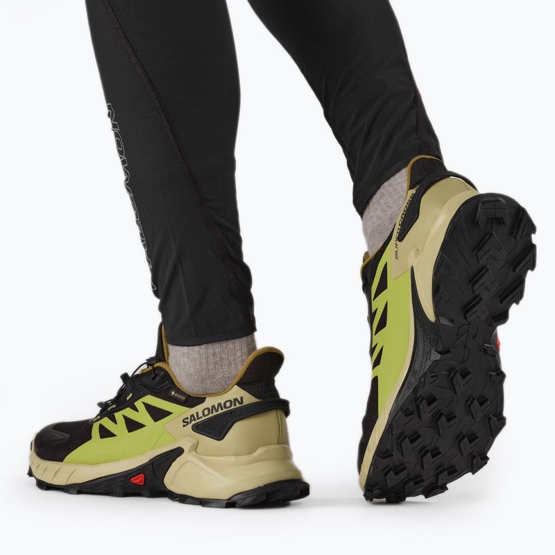 Scarpe da corsa da uomo Salomon Supercross 4 GTX nero/verde chiaro/acido lime 4