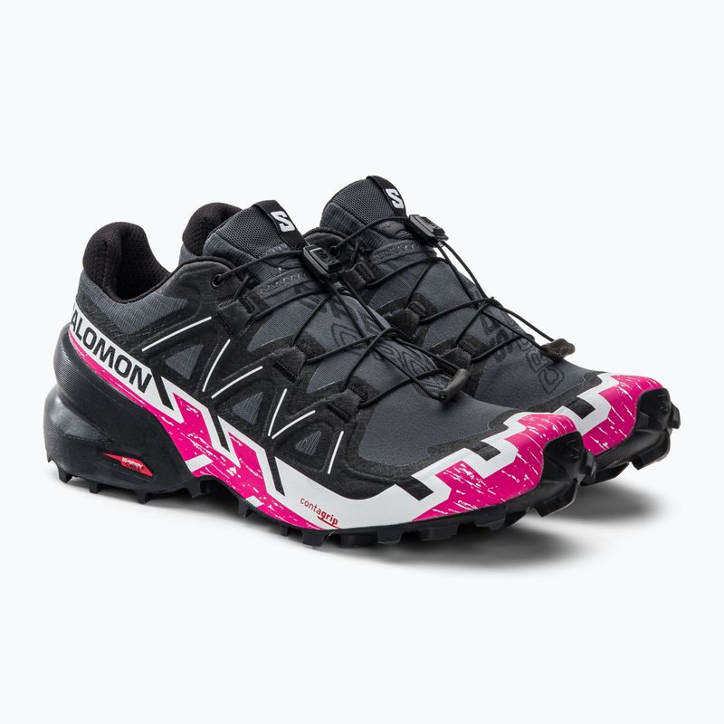 Salomon Speedcross 6 scarpe da corsa da donna ebano/bianco/molto berry 6