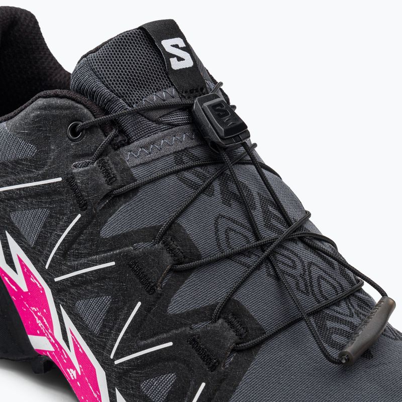 Salomon Speedcross 6 scarpe da corsa da donna ebano/bianco/molto berry 12