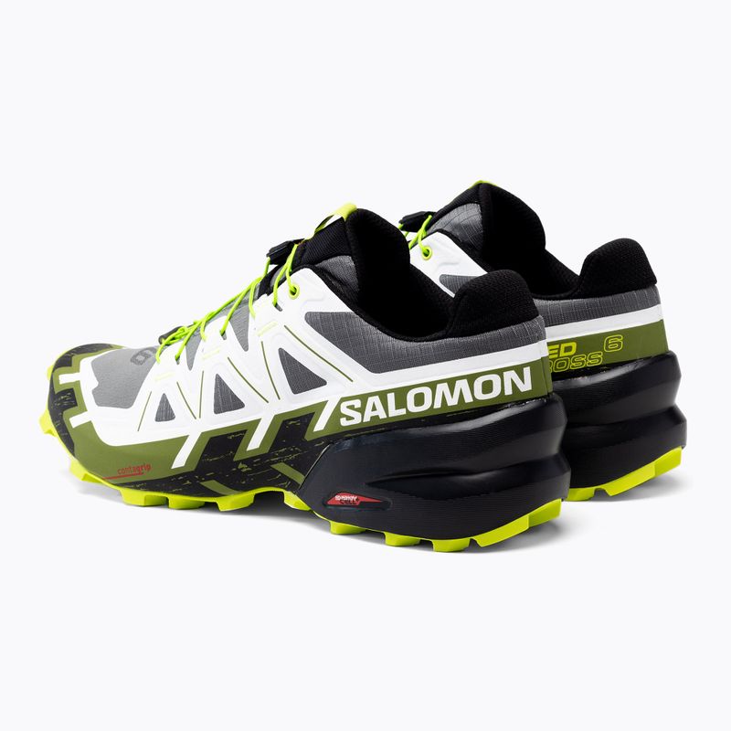 Salomon Speedcross 6 nero/bianco/acido lime scarpe da corsa da uomo 3