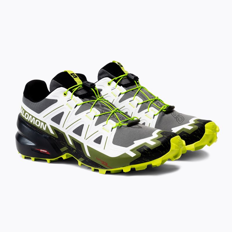 Salomon Speedcross 6 nero/bianco/acido lime scarpe da corsa da uomo 5