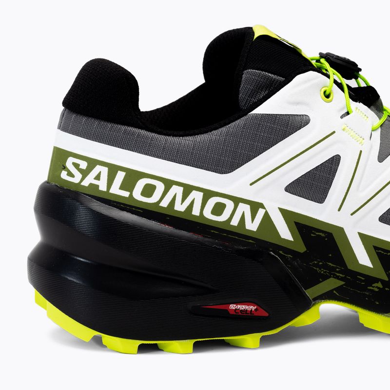 Salomon Speedcross 6 nero/bianco/acido lime scarpe da corsa da uomo 8