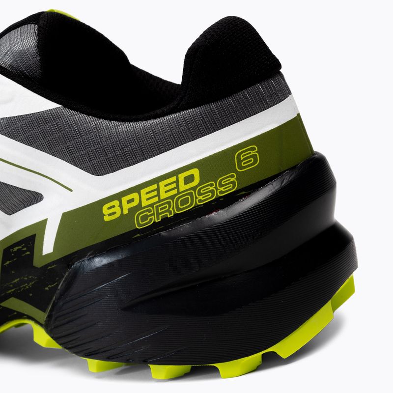 Salomon Speedcross 6 nero/bianco/acido lime scarpe da corsa da uomo 9