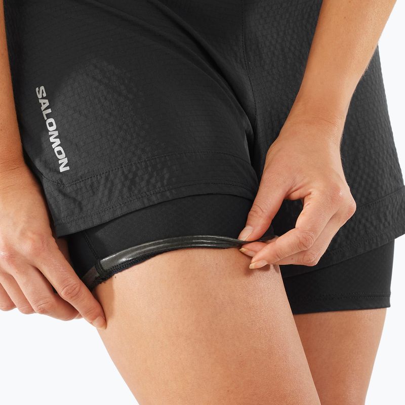 Pantaloncini da corsa da donna Salomon Sense Aero 2IN1 nero profondo 4