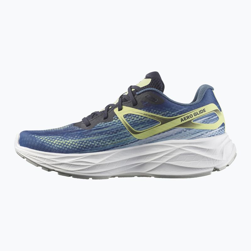 Scarpe da corsa da uomo Salomon Aero Glide blue ashes/dark sapphire/sunny lime 12