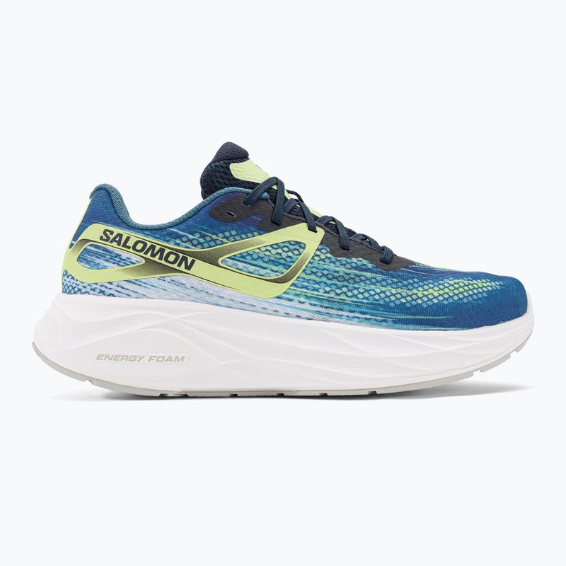 Scarpe da corsa da uomo Salomon Aero Glide blue ashes/dark sapphire/sunny lime 2
