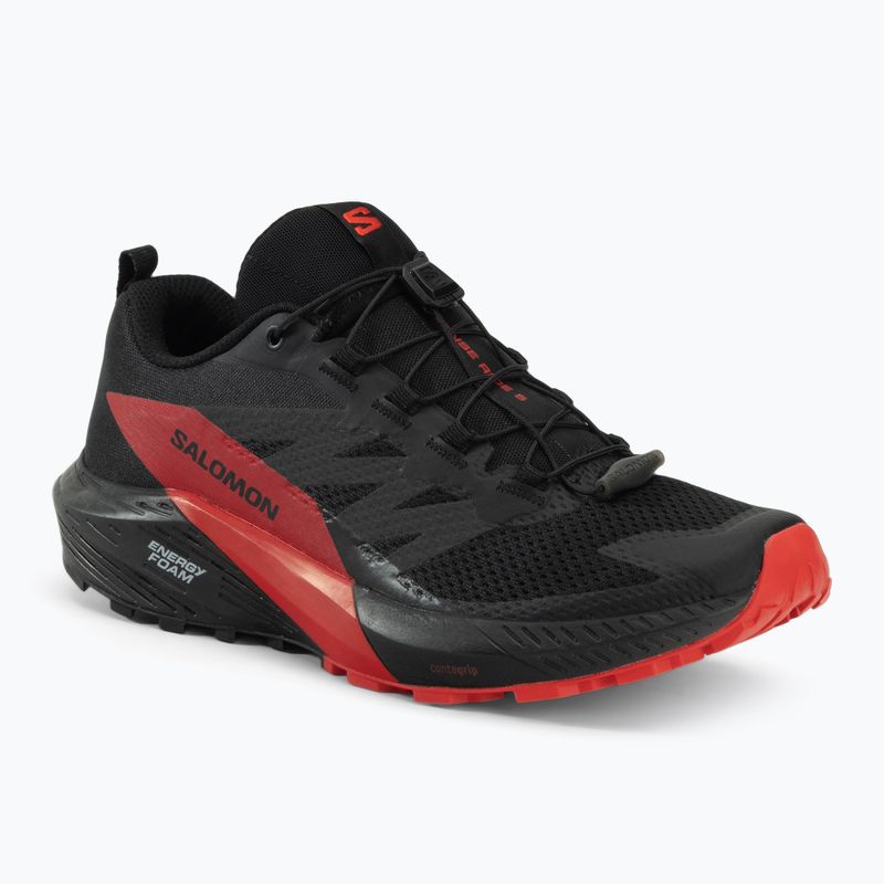Scarpe da corsa da uomo Salomon Sense Ride 5 nero/rosso fuoco/nero